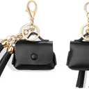 MODOS LOGICOS Charging Case Cover for Apple Air Pods Pro, Genuine Leather Case with a Couple of Drooping Tassels for Apple AirPods Pro 1st (2019) / AirPods Pro 2nd (2022) Charging Case - Black