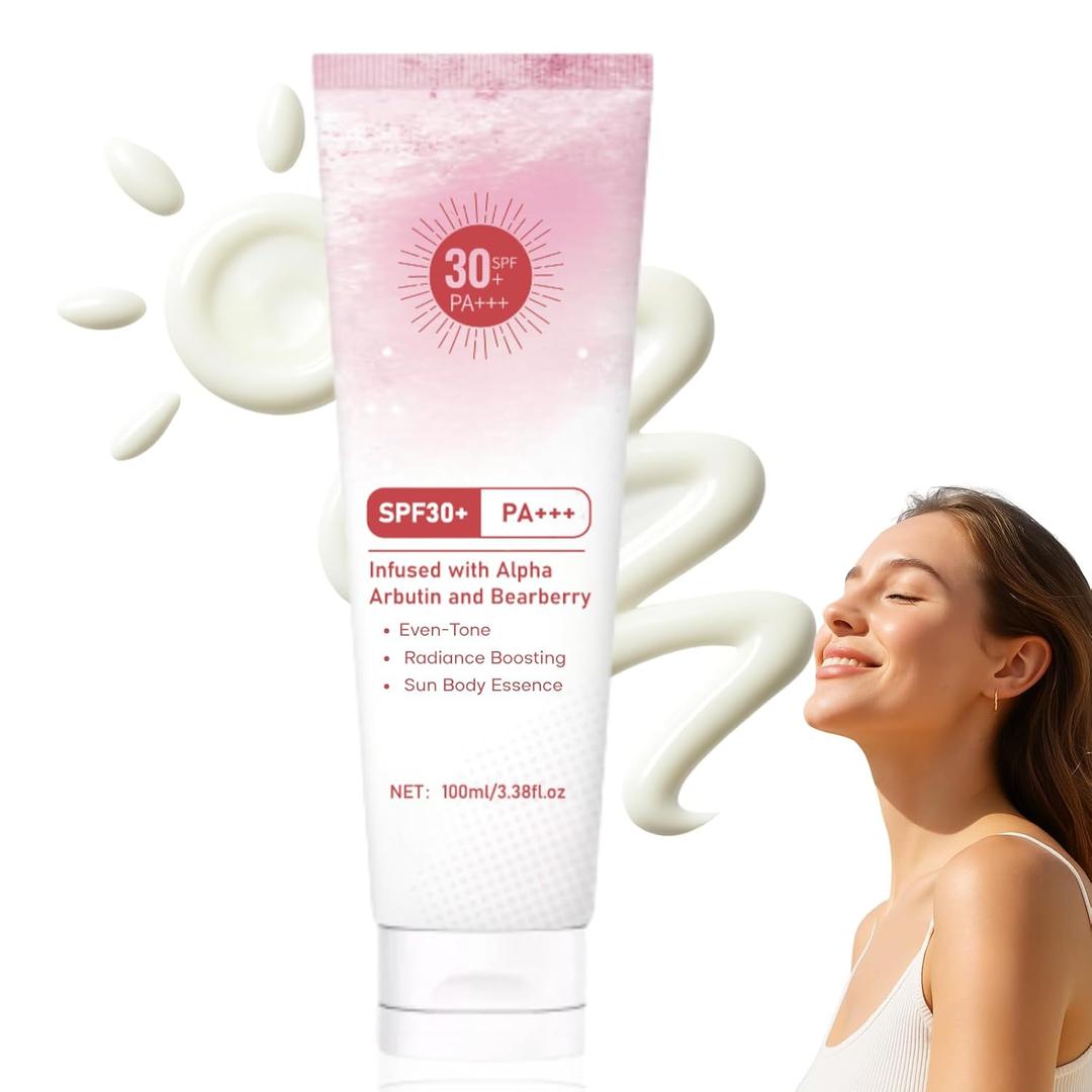 Body Sunscreen Essence SPF 30+ PA+++ (2 Pack)  Lightweight Daily Body Lotion for Sun Protection, Hydrating & Non-Greasy, 100ml Each (1PC)