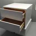 Walnut Nightstand Mid Century Modern Nightstand, Wooden Bedside Table For Bedroom, Living Room, White