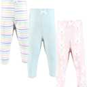 Hudson Baby Infant Girl Cotton Pants and Leggings, Easter Bunny Pink, 4T