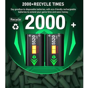 Upgraded Controller Charger Station with 2x5520mWh Rechargeable Battery Packs for Xbox One/Series X|S, Dual Charging Dock for Xbox One Battery Pack (Controller not Included) Upgraded Controller Charger Station with 2x5520mWh Rechargeable Battery Packs for Xbox One/Series X|S, Dual Charging Dock for Xbox One Battery Pack (Controller not Included)