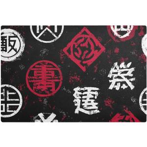 PU Leather Dish Drying Mat for Kitchen Counter, 17.7x11.8in, Reversible Absorbent Pad, Fast Drying Coffee Bar Protector, Runes (11)