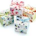 Small Floral Gift Boxes with Ribbons (20 Pack) 4 x 3.2 Cute Flower Decorative Mini Treat Boxes, Printed Spring Wildflower, Pretty Tea Party Favors, Diwali, Candy, Mithai Indian Sweets, Bulk, Empty