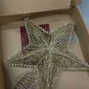 Christmas Tree Topper 10" Golden Glittered Star Tree Topper with 30 LED Lights Xmas Tree Topper Star for Xmas Decorations Ornaments Holiday Party Indoor Decor