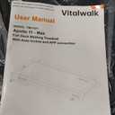 Vitalwalk Walking Pad Treadmill with Incline, 43"x18" Wide Full Deck, Auto Incline, Portable Under Desk Treadmills for Home Office, Vertical Store Space-Saving, Heavy Duty, APP, Green Black