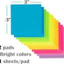 7 x (12 Pack) Pop-up Sticky Notes 3x3 in,Bright Colors Super Sticking Power Memo Pads, 6 Colors, Strong Adhesive