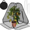 RGQSUN Pop up Garden Netting Cover,Pest Guard Plant Cover with 4 Stakes,Bird Plant Tent Protector,Mesh Gardening Net with Zipper Door for Vegetables Fruits Flowers (Black)
