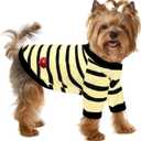 Dog Shirts for Small Dogs Cats, Dog Striped T-Shirts Dog Vest Pet Apparel Tee Shirts Spring Summer Suitable for Small and Medium Large Pets French Bulldog Bichon, Beige XS