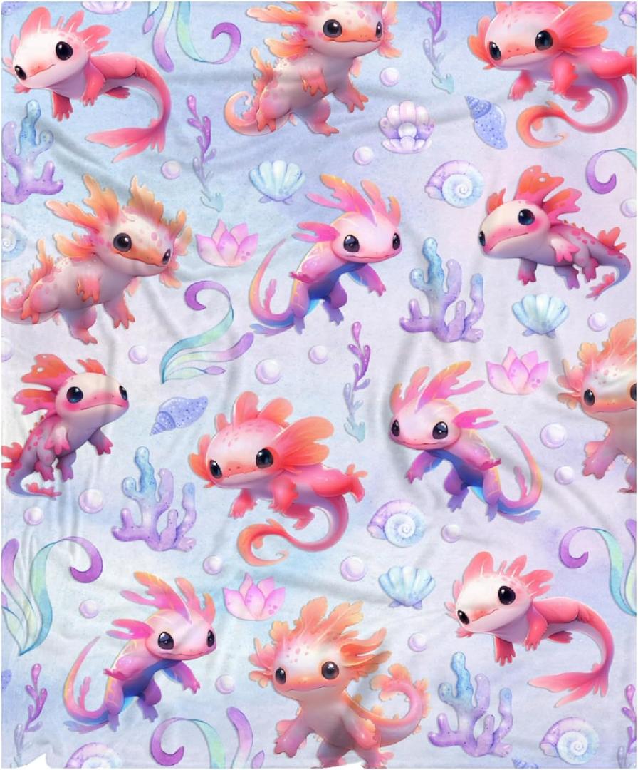 Cute Axolotls Blanket Gifts for Girls Boys Kids Axolotl Lovers Swaddle Children - Super Soft Warm Fuzzy Cozy Lightweight Plush Throw Sheet for for Room Newborn Crib Nap Couh Sofa Home Car - 40" X 50"