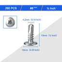 2 x Sheet Metal Self-Tapping Screws with Storage Box 260pcs, Cross #8  1/2inch Truss Head Sheet Metal Screws Without Pre-Drilling for Furniture Making and Woodworking, High Strength Quick Tapping Screws