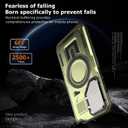 for Samsung Galaxy S23 FE Case Magnetic[Compatible with MagSafe Support Wireless Charger]Built-in Camera Cover Stand+with 2 Tempered Glass Screen Protector,360Full-Body Phone Protection Green