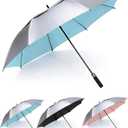 MRTLLOA Extra Large Golf Umbrella, 68 Inch Automatic Open Umbrella,Silver/Blue