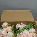 Jexine, 10 Bouquets Artificial Rose Flowers, 120 Pcs, Pink and White, Silk, DIY Bride, Home, Wedding Party Decorations