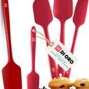DI ORO Silicone Spatula Set - Rubber Kitchen Spatulas for Baking, Cooking, & Mixing - 600F Heat-Resistant & BPA Free Silicone Scraper Spatulas for Nonstick Cookware - Dishwasher Safe (5pc, Red)