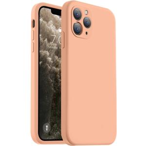 Vooii Compatible with iPhone 11 Pro Case, Upgraded Liquid Silicone with [Flat Edges] [Camera Protection] [Soft Anti-Scratch Microfiber Lining] Phone Case for iPhone 11 Pro 5.8 inch - Cantaloupe