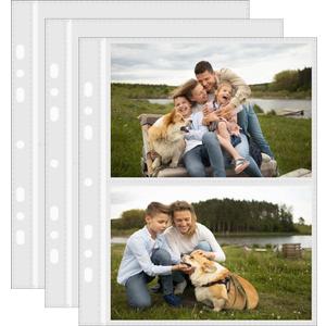 30-Pack 4"x6" Photo Sleeves for Ring Binders, Total 120 Pockets, 6.9"x8.6"