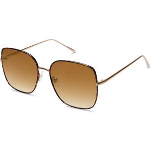 SOJOS Trendy Oversized Square Metal Frame Sunglasses for Women Men Retro Big Flat Lens UV Protection Sunglasses SJ1146