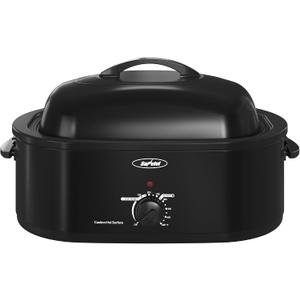 22-Quart Electric Roaster Oven with Removable Pan and Self-Basting Lid, Perfect for Turkey Roasting with Temperature Control from 150 to 450F and Cool-Touch HandlesBlack, 22QT