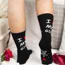 Valentines Day Socks for Men Women Him Her Girlfriend Boyfriend Couple, Anniversary Birthday Romantic Heart Gifts (Black)