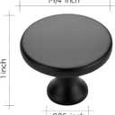 Ravinte 30 Pack 1-1/4 Inch Matte Black Round Kitchen Cabinet Knobs,Zinc Solid Drawer Pulls,Cabinet Handles for Cupboard, Dresser, Closet and Bathroom, Modern Cabinet Hardware for Cabinets