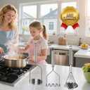 3 PCS Potato Masher Stainless Steel,Bean Smasher,Food Fruit Egg Masher Metal, Masher Kitchen Tool