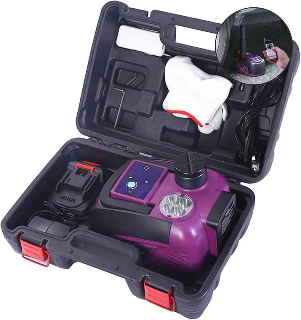 Feanisifei  Electric Car Jack Kit, 5 Ton Cordless Hydraulic Car Jack, 12V Portable Car Jack with LED Light for SUV MPV Sedan,（Purple）
