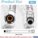 2 PCS Faucet Hose, 24 Inch Faucet Supply Lines Bathroom Kitchen Faucets Lines Braided Stainless Steel Supply Hose for Hot and Cold Water Supply3/8-Inch Female Compression Thread X M10 Male Connector