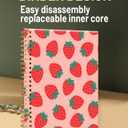 Spiral Journal Notebook for Women,A5 College Ruled Notebooks 6"x 8.4", 120 Pages (60 Sheets) Lined Journal with Premium Thick Paper,Perfect for School Office Home(Pink Strawberry)