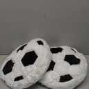 Jetec 2 Pcs Soccer Pillow Fluffy Soft Throw Cute Soccer Shaped Sports Decoration Round Plush Sport Theme Cushion Stuffed Pillow for Bedroom Decoration