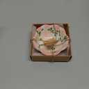 SiliFine 12 Pcs Pink Floral Party Favors for Guests Small Ceramic Bowl Bulk Gifts Set 3.3 Inch Floral Design Mini Dipping Sauce Dish with Card Box for Bridal Pooja Baby Shower Birthday Guest Gift
