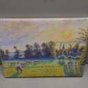 Trademark Fine Art Canvas Wall Art - Camille Pissarro 'Pasture, Sunset, Eragny; Paturage, coucher de soleil, Eragny, 1890' Wall Art for Living Room, Bedroom, or Office Décor, 19"L x 14"W