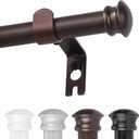 Bronze Curtain Rods for Windows 30 to 88 Inches with Brackets, Decorative 5/8 Inch Diameter Single Window Curtain Rod Set for Room Divider, Bedroom, Living room, Kitchen, Bathroom