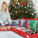 Delixike Christmas Wrapping Paper Storage Organizer, Gift Wrap Storage Bag with Pockets,600D Heavy Duty Underbed Gift Wrap Organizer Fits for Holiday Accessories Ornaments (Large)