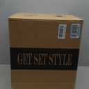 Get Set Style Modern Round Ottoman with Soft Padded Seat, Multifunctional Vanity Stool for Makeup, Upholstered Footrest Stool Ottoman Foot Stool for Living Room, Bedroom (Black)