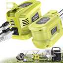 2 Packs Real 200W Power Inverter Compatible With Ryobi, VoLtTech Battery Inverter DC 18V to AC 110V Portable Phone Charger Generator Power Supply with 2 USB Ports & 1 Type-C & 1 AC Outlet (No Battery)