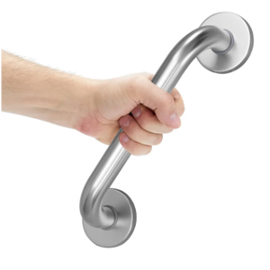 Zenna home Shower Grab Bars for Seniors Anti Slip, Bath Safety Grab Bar for Needy, Stainless Steel Bathroom Safety Grab Bars, Thickened Bar Bigger Base Holds 250 LBS, 12" L x 1.25" D, Brushed Nickel