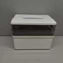 3 Tier Medicine Cabinet Organizer Large Capacity Medicine Organizer, Portable Medicine Box with Handle, Multipurpose Medical Box with Removable Tray, First Aid Boxes Empty, White