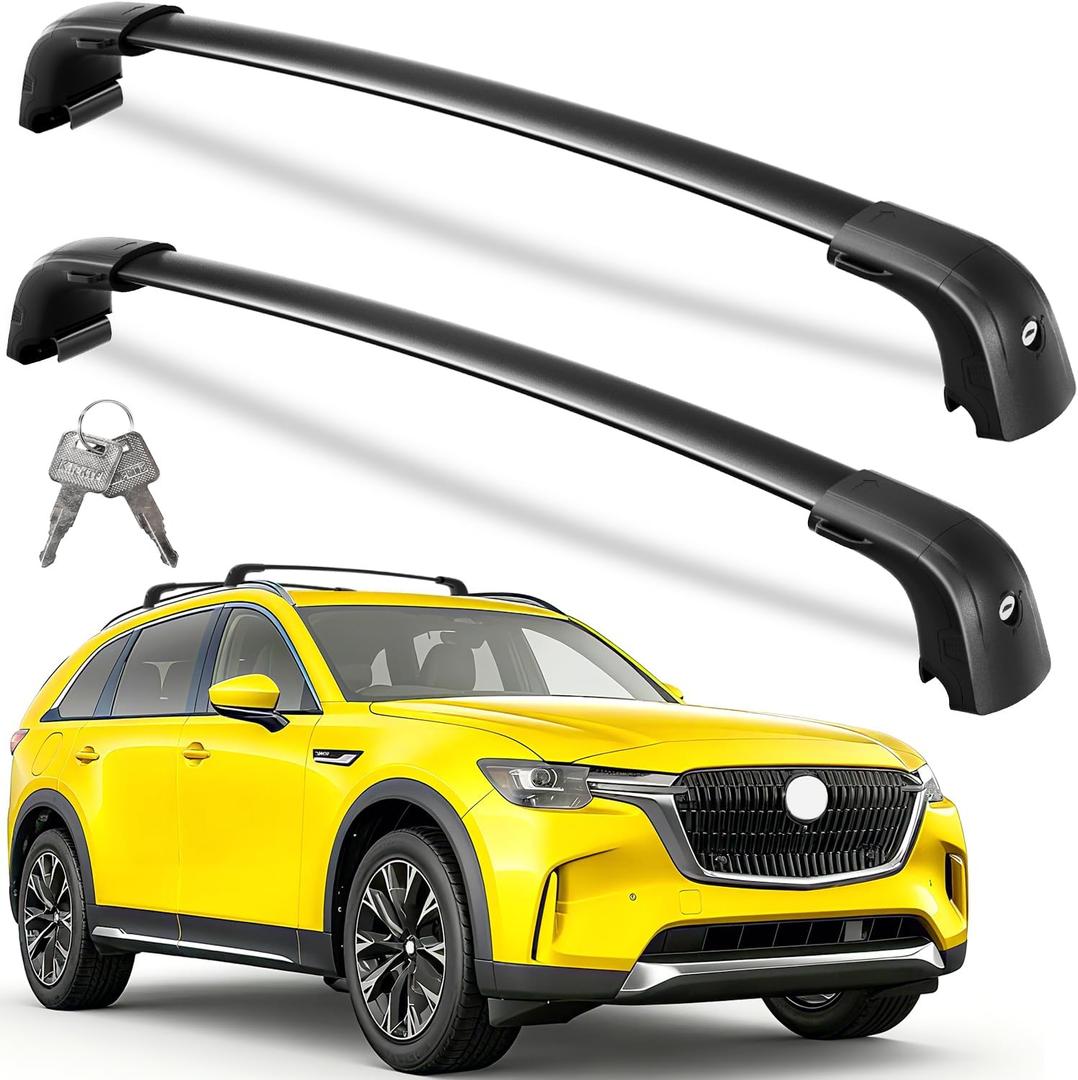 Wonderdriver Lockable Roof Rack Cross Bars 300lbs Compatible with CX90 CX-90 2024 2025 2026, Heavy Duty Aluminum Roof Rails Crossbars Black Rooftop Luggage
