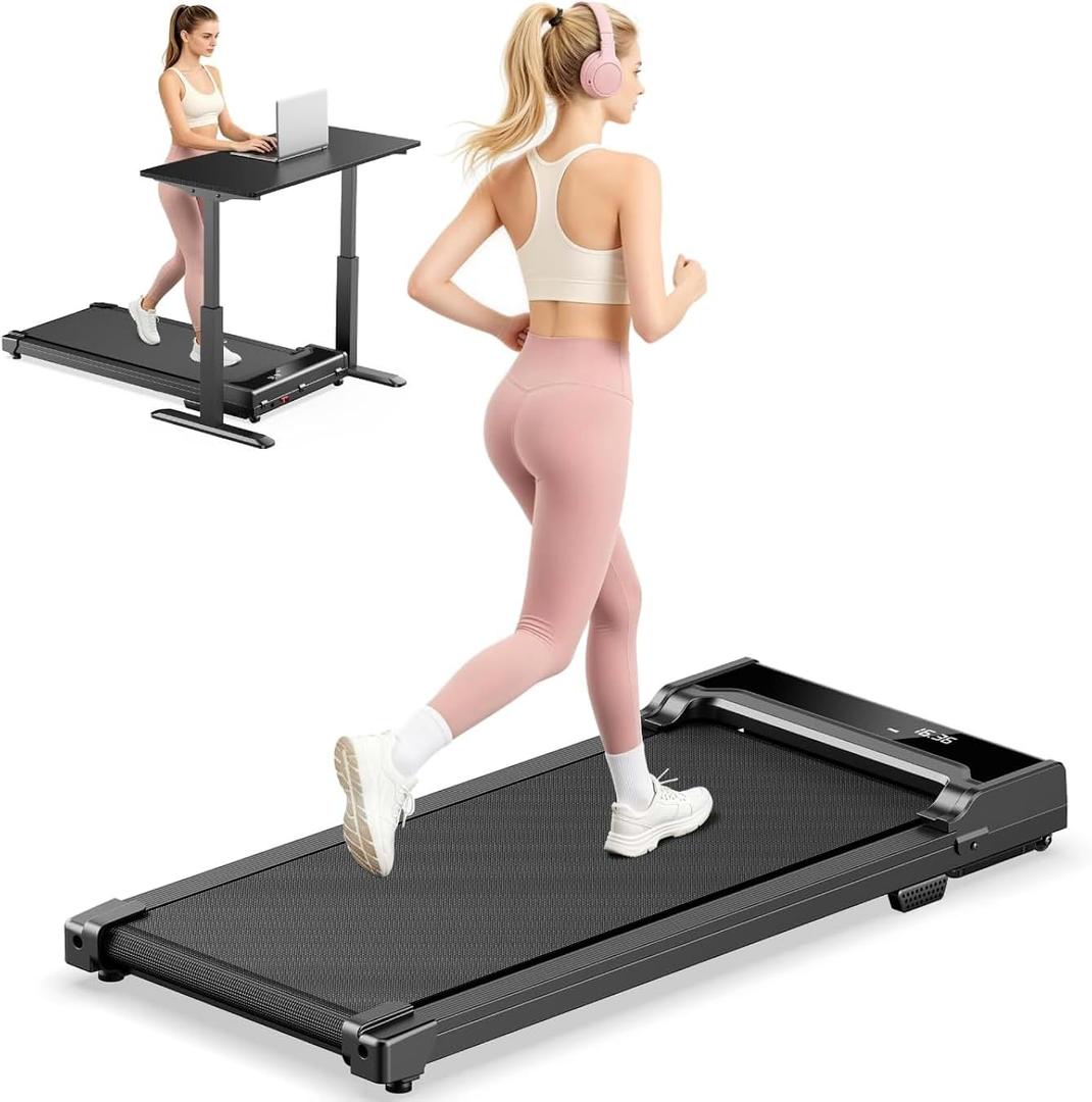 Walking Pad Treadmill for Home - Under Desk Walking and Running with Remote Control Portable Electric Machine Adjustable Slim Compact with 0.6-4.0MPH Modes Max up 265 Lbs for Home Office