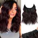 REECHO Invisible Wire Hair Extensions with Thinner Softer Lace Weft (Black to Burgundy Ombre, 12 Inch (Pack of 1))
