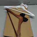 Beeveer 2 Pcs Bride Hanger for Wedding Dress Bride and Groom Wooden Wedding Dress Hanger Set with Bow Tie for Tuxedo Suit Gift Bridal Party Shower
