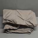 Queen Duvet Cover Set, Modern Cotton Washed Percale Bedding with Matching Shams, (Washed Percale Camel Brown, Queen)