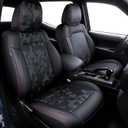 Carlimeki Leather Seat Covers Custom Fit for Tacoma Gen 3rd (2016-2023) Double & Crew Cab, for SR, SR5, Limited, TRD Pro, TRD Sport, TRD Off-Road, Trail Special Edition - Fully Covered