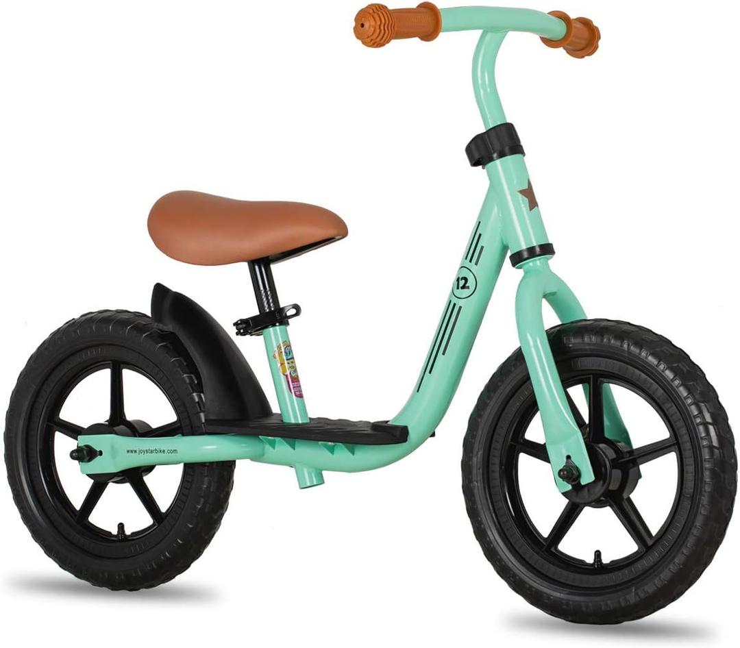 JOYSTAR 12" Toddler Balance Bike for Girls & Boys, Ages 18 Months to 5 Years, Kids Push Bike with Footrest & Adjustable Seat Height, First Birthday Gifts for 2-5 Boys Girls