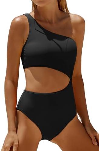Women's One Piece Swimsuit- One Shoulder Bathing Suit Cutout Tummy Control Swimwear XS Women's One Piece Swimsuit- One Shoulder Bathing Suit Cutout Tummy Control Swimwear XS