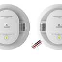 Kidde Hardwired Smoke & Carbon Monoxide Detector, AA Battery Backup Smoke Alarm, Interconnectable, LED Warning Light Indicators, 2 Pack, EXP Date: 10 Years After Installation