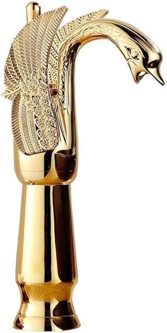Bathroom Vessel Sink Faucet Gold Swan Single Handle One Hole Tall Bathroom Faucet for Bowl Sink Faucet Deck Mount Lavatory Sink