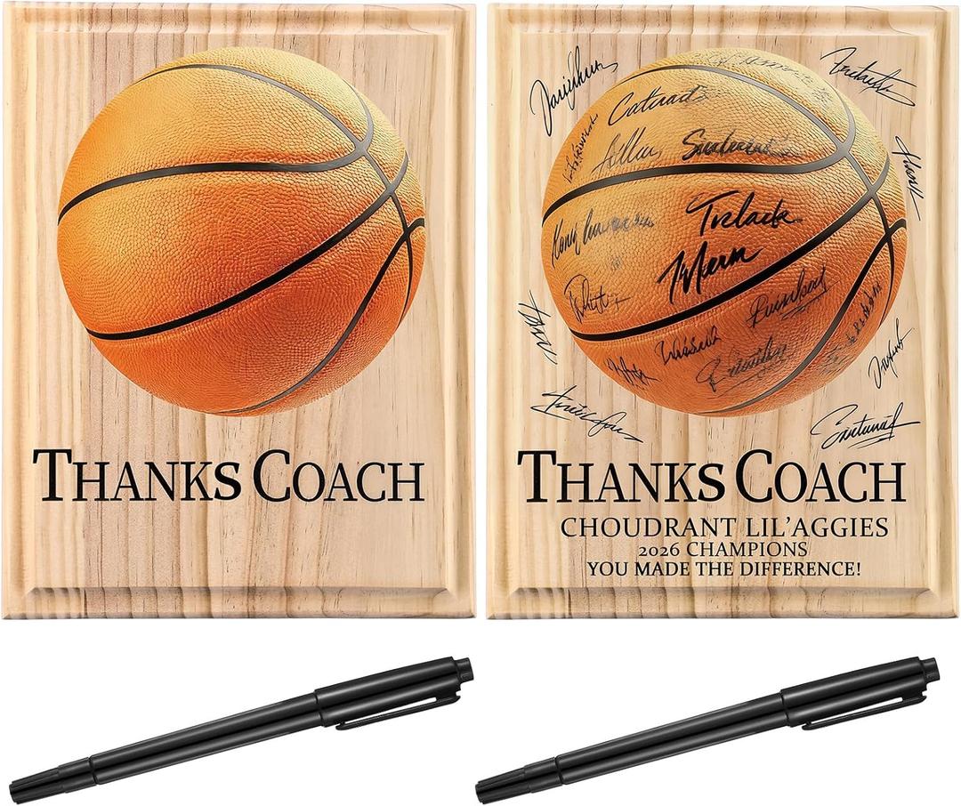 Novabright 2 Pcs Coach Gifts Coaches Recognition Plaque Award Trophy Thanks Gifts from Team Home Plate Plaque for Trophy Sign Award Accessories 11" x 8.5"