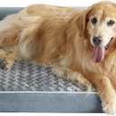 BFPETHOME Dog Beds for Large Dogs, Orthopedic Dog Bed for Medium Large Dogs,Big Waterproof Couch Pet Bed with Removable Washable Cover (42"L x 30"W x 7"Th, Grey)