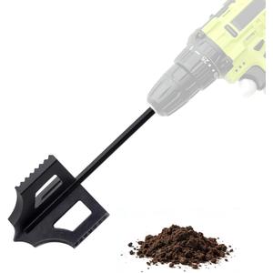 4-in-1 Soil Cultivator Garden Handheld Drill Tiller Attachment, Loosener Tool and Soil Digger for Planter Boxes and Raised Garden Beds, Planter Auger Compatible with 3/8" Hex Drive Drill